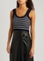 Navy striped cropped ribbed-knit tank - RED Valentino