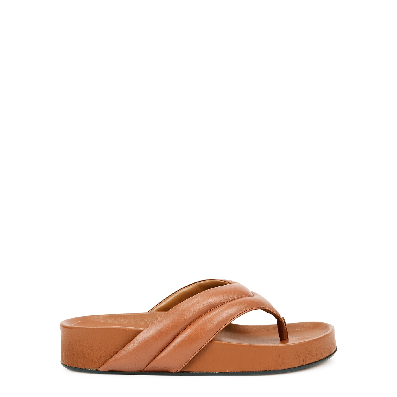 ATP Atelier Bellano Brown Leather Thong Sandals - TAN - 3