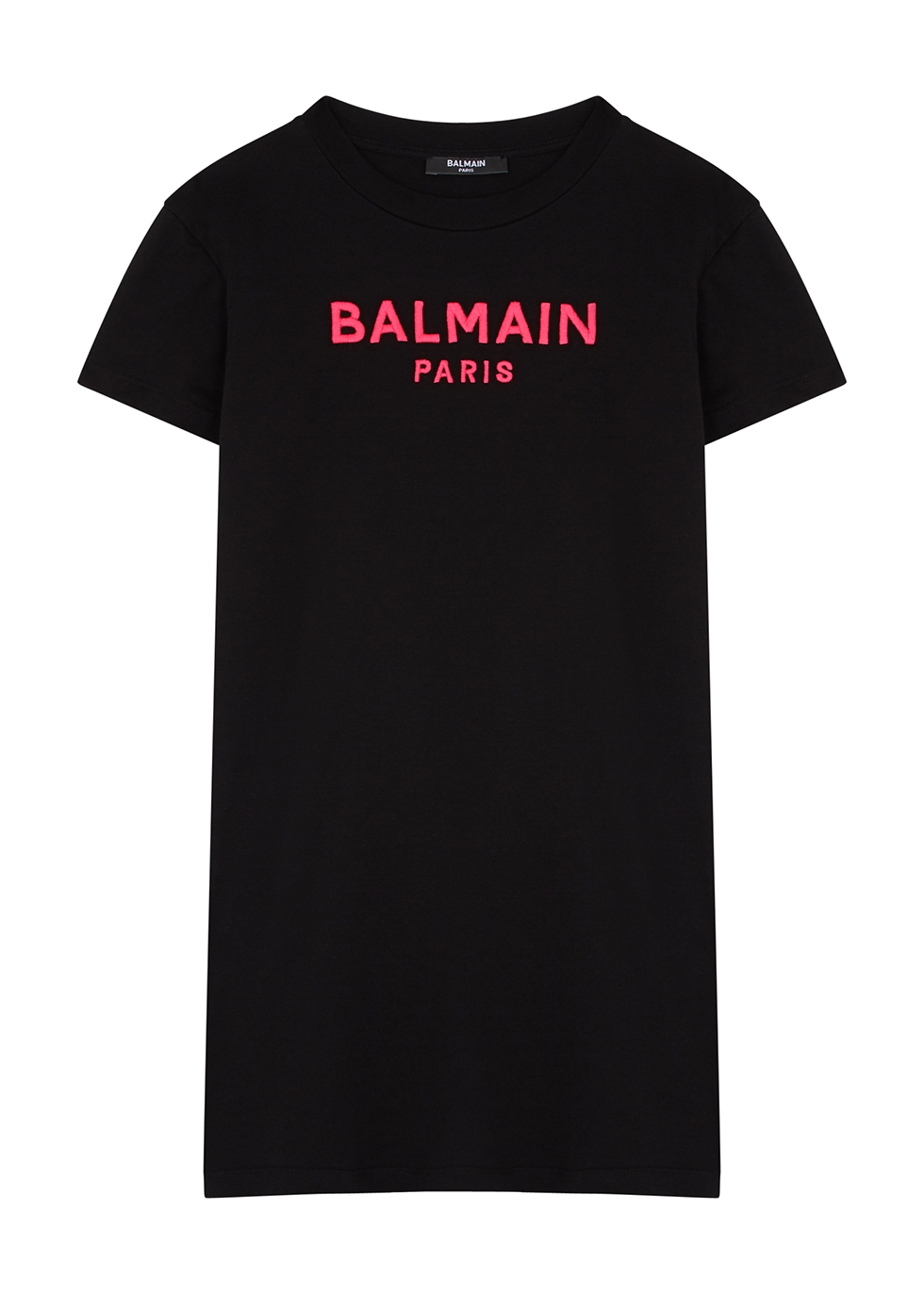 Balmain Kids Black Logo-embroidered Cotton T-shirt Dress (4-10 Years ...