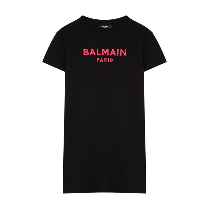 Balmain KIDS Black Logo-embroidered Cotton T-shirt Dress (4-10 Years)