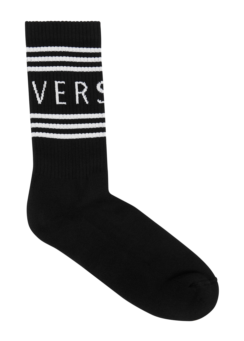 Versace Black logo cotton-blend socks - Harvey Nichols