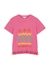 KIDS Pink printed fringed cotton-blend T-shirt - Stella McCartney