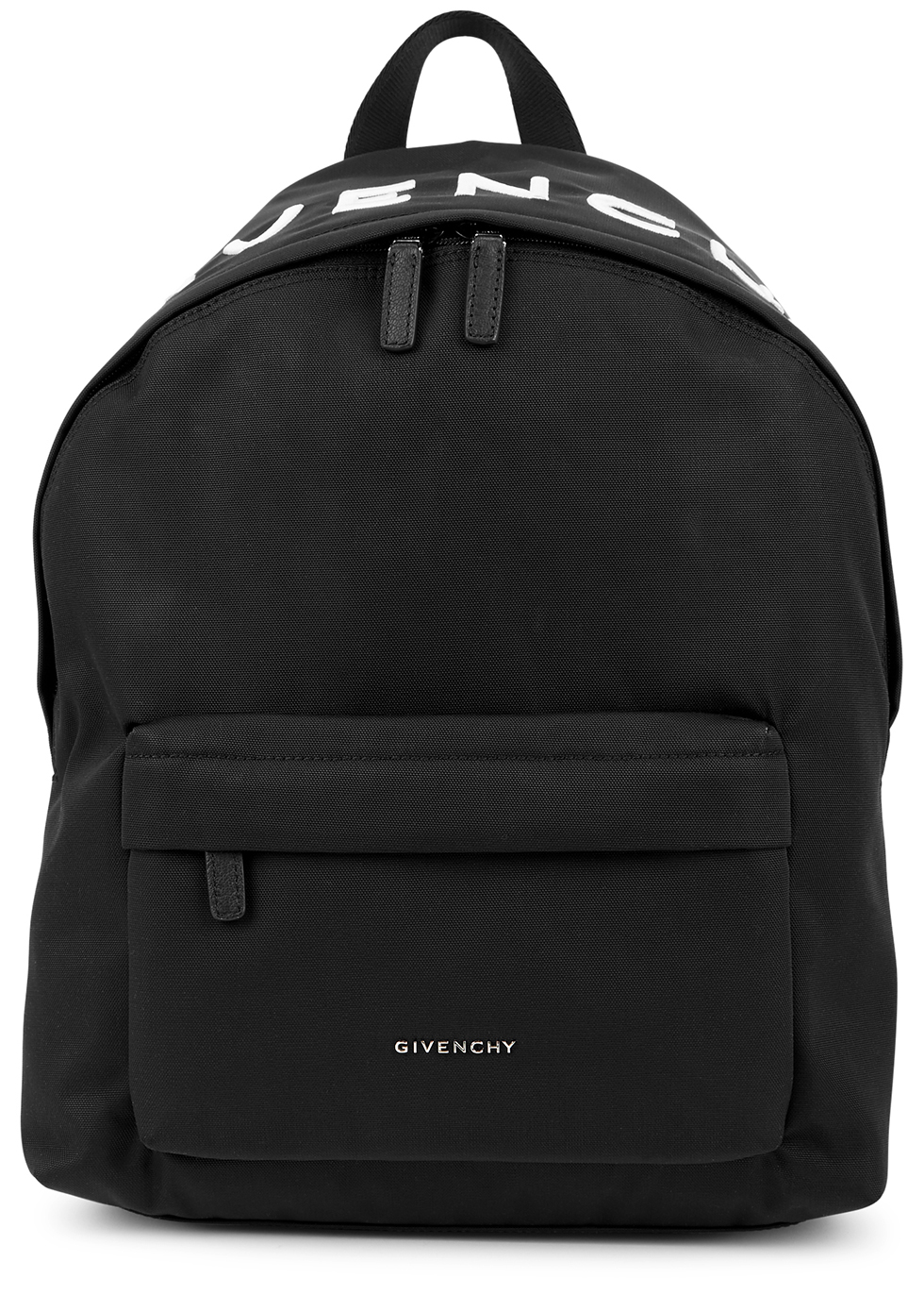 Black logo-embroidered canvas backpack