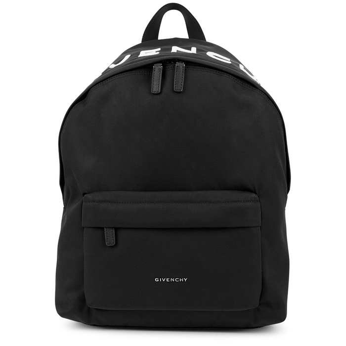 Givenchy Black Logo-embroidered Canvas Backpack