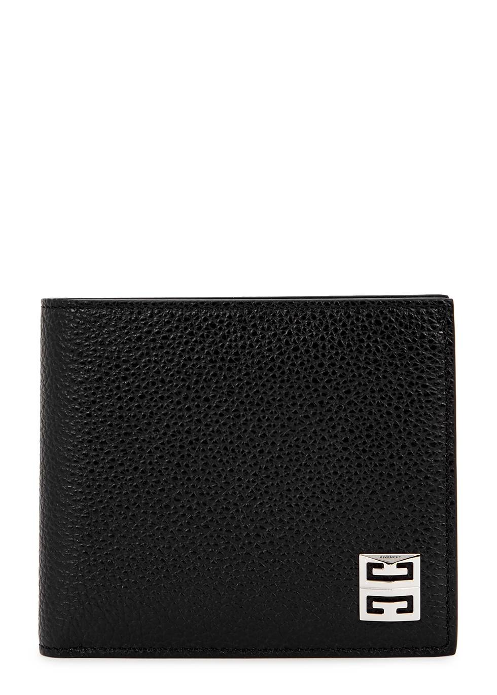 Black logo leather wallet