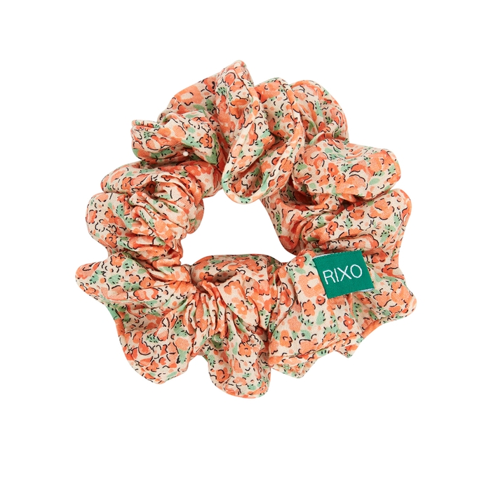 Rixo Leyna Floral-print Scrunchie, Scrunchie, Multicoloured, Viscose - Coral  One Size