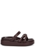 Bordeaux leather flatform sandals - Dries Van Noten