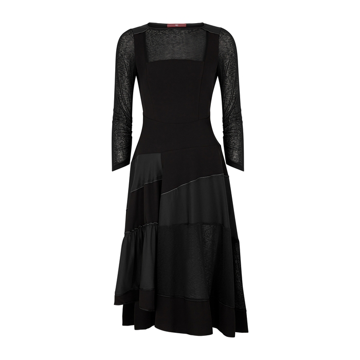 HIGH Flippancy Black Panelled Midi Dress