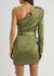 Green one-shoulder satin mini dress - Lavish Alice