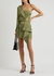 Green one-shoulder satin mini dress - Lavish Alice