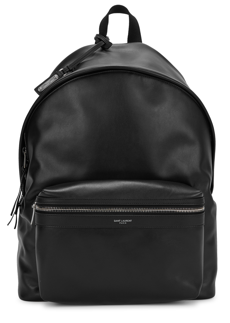 City black leather backpack
