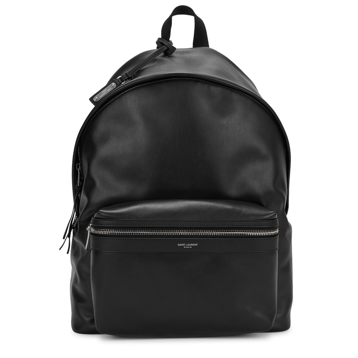 Saint Laurent City Black Leather Backpack