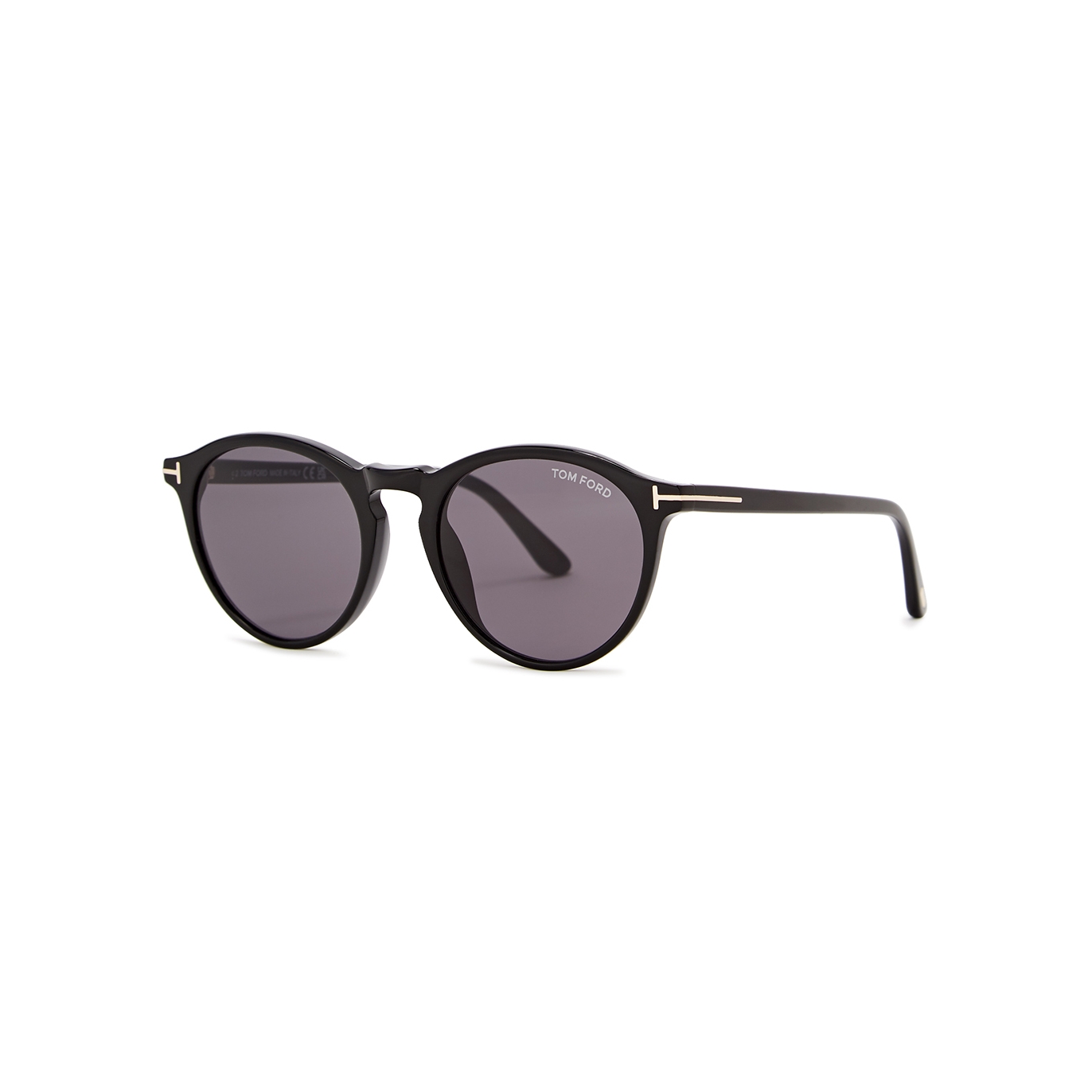 Tom Ford Aurele Black Round-frame Sunglasses - One Size