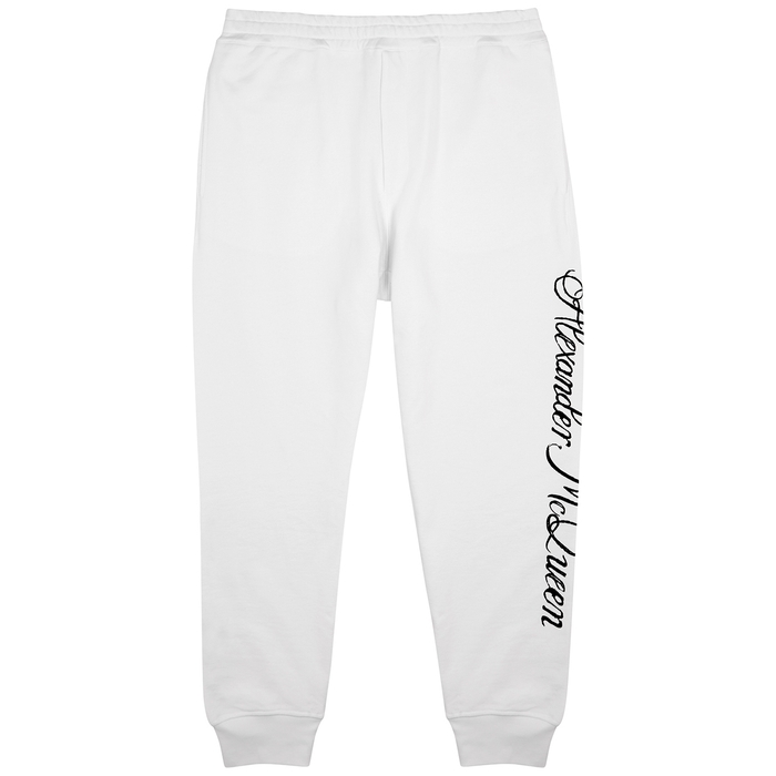 Alexander McQueen White Logo Cotton Sweatpants