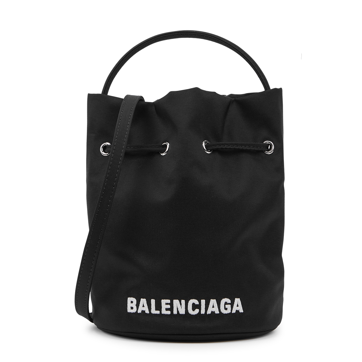 Balenciaga Wheel XS Black Nylon Bucket Bag