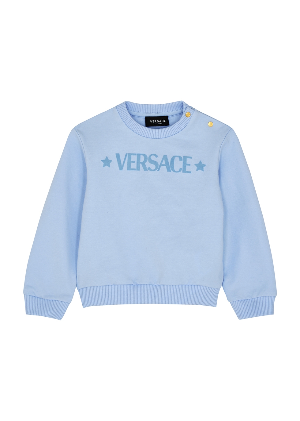 Versace Babies' Kids Blue Logo-print Stretch-cotton Tracksuit