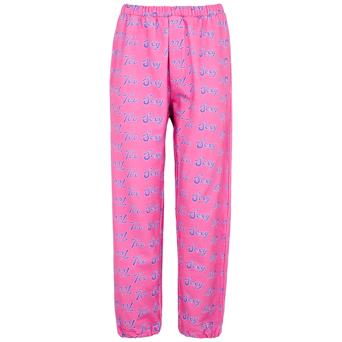 Natasha Zinko Too Sexy Pink Printed Cotton Sweatpants