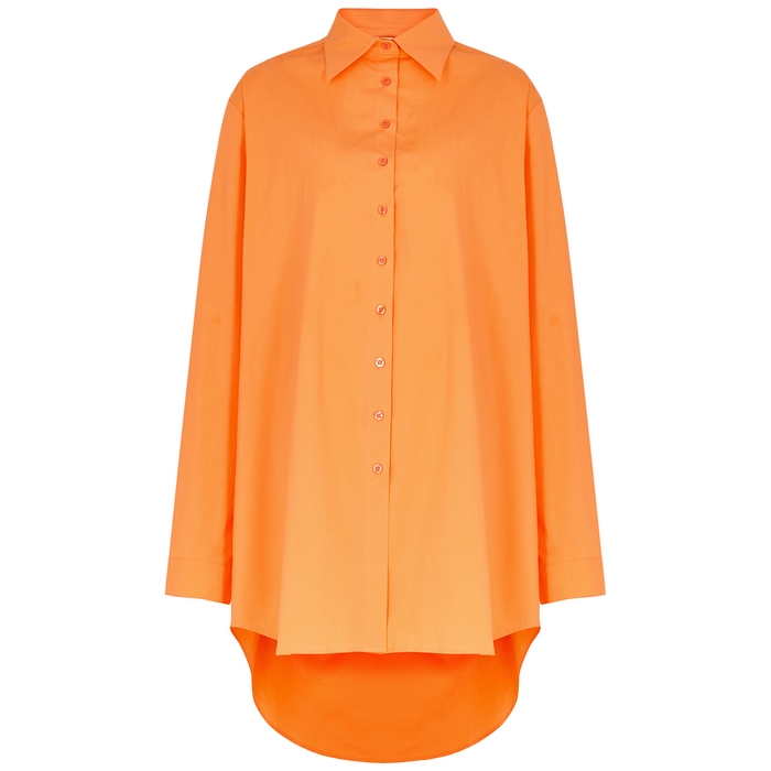 ANNA QUAN Jack Orange Stretch-cotton Polin Shirt
