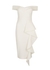 White ruffled stretch-jersey midi dress - Lavish Alice