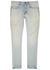 Light blue distressed skinny jeans - Saint Laurent