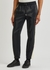 Black panelled satin track pants - Saint Laurent