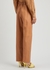 Brown straight-leg leather trousers - forte_forte