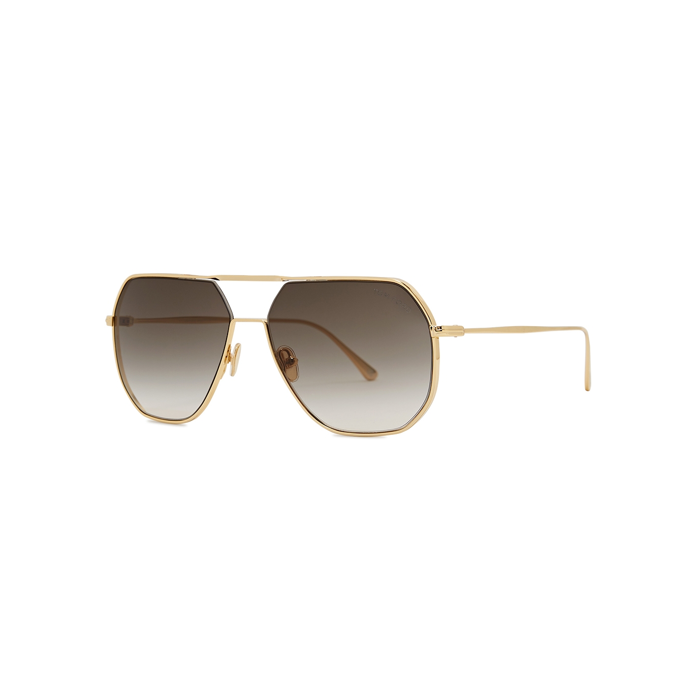 Tom Ford Gilles-02 Gold-Tone Aviator-Style Sunglasses