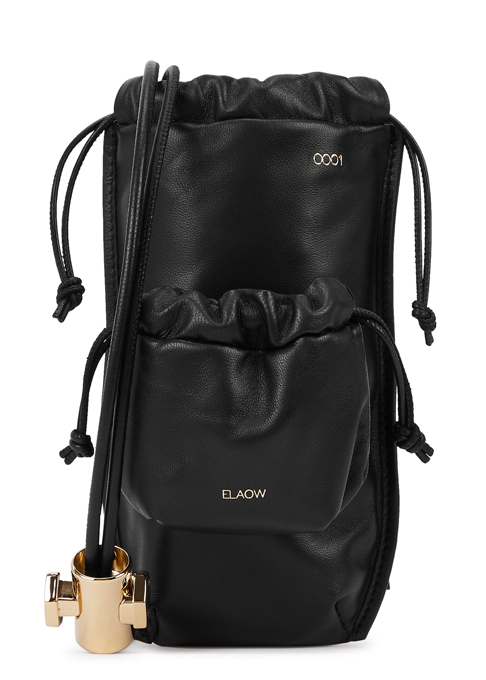 ELAOW Black leather portable pouch - Harvey Nichols