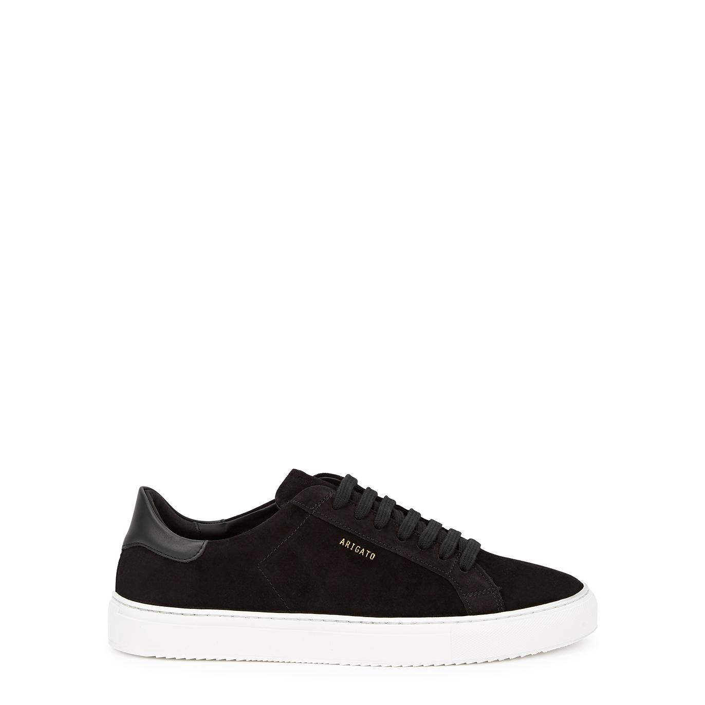 Axel Arigato Clean 90 Black Suede Sneakers, Sneakers, Gold Stamp - Black And White - 9