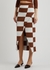 Checked wrap-effect knitted midi skirt - Erika Cavallini