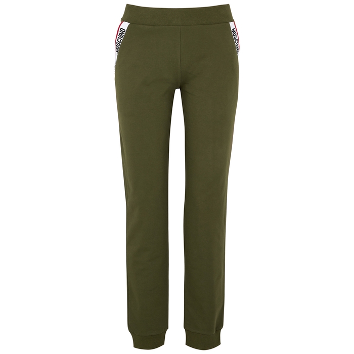 Moschino Underwear Army Green Stretch-cotton Sweatpants