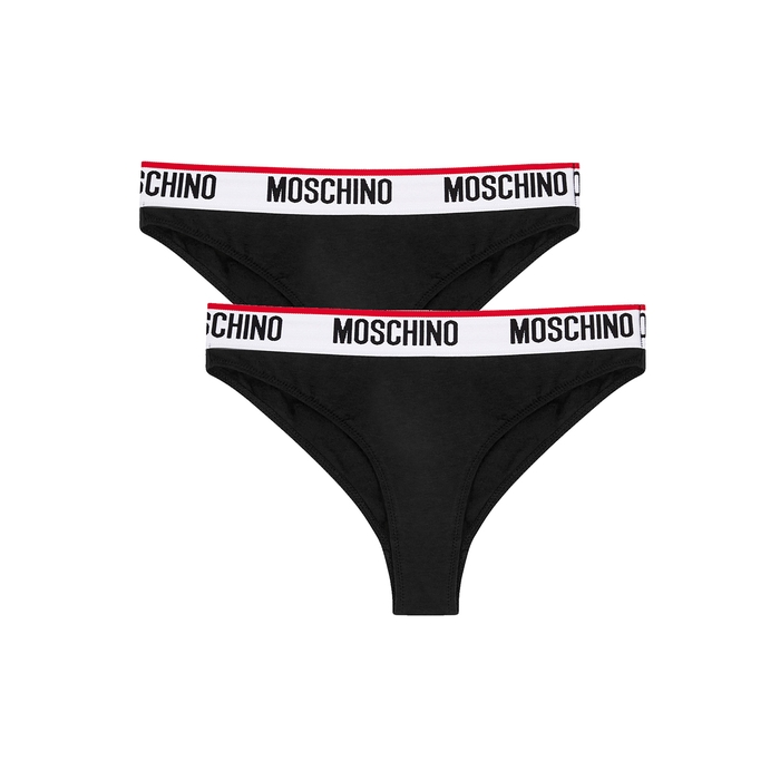 Moschino Underwear Black Stretch-cotton Briefs - Set Of Two