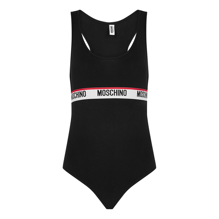 Moschino Underwear Black Logo Stretch-cotton Bodysuit