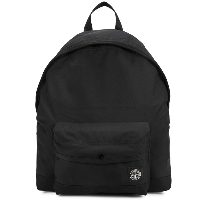 Stone Island kids black canvas backpack