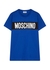 KIDS Blue logo cotton T-shirt and shorts set (10-14 years) - MOSCHINO