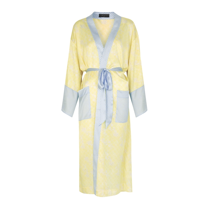 Jessica Russell Flint Blossom Printed Stretch-silk Robe