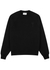 Black logo-embroidered cotton sweatshirt - AMI Paris