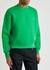 Green cotton-blend sweatshirt - AMI Paris