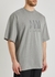 Grey mélange logo cotton T-shirt - AMI Paris