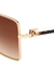 Gold-tone oversized square-frame sunglasses - Dolce & Gabbana