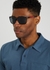 Matte black wayfarer-style sunglasses - Prada Linea Rossa