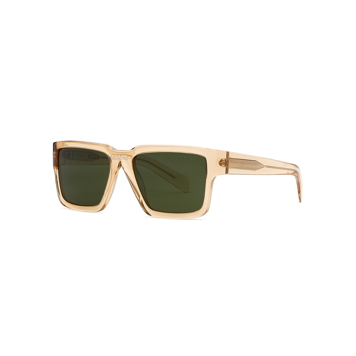 Prada Sand Transparent Rectangle-frame Sunglasses