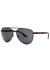 Matte black aviator-style sunglasses - Prada Linea Rossa
