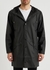 Matte black rubberised raincoat - Rains
