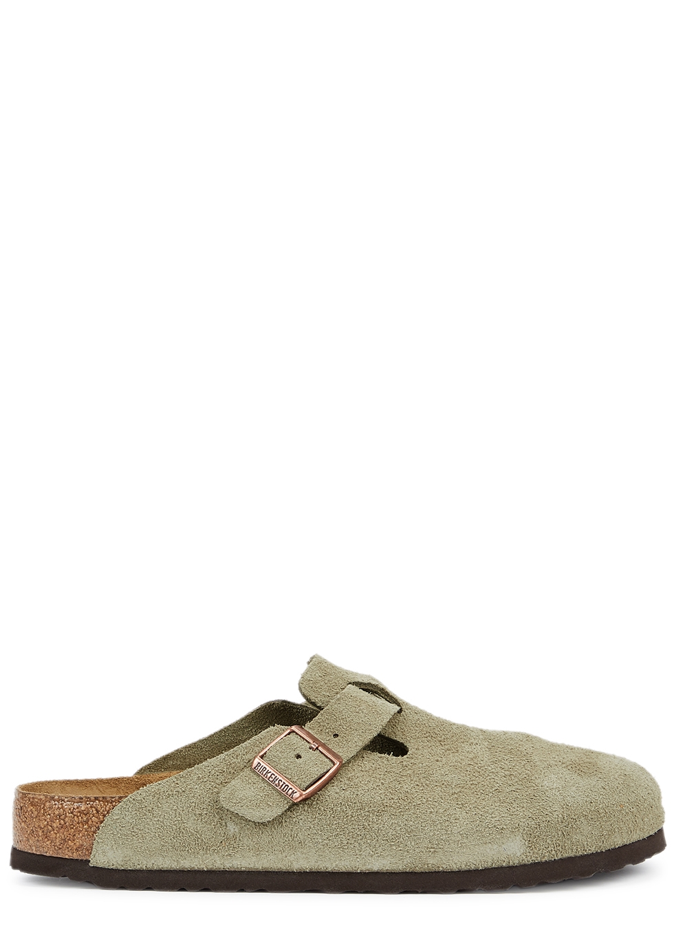 Boston taupe suede sliders