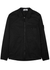 Black brushed stretch-cotton overshirt - Stone Island