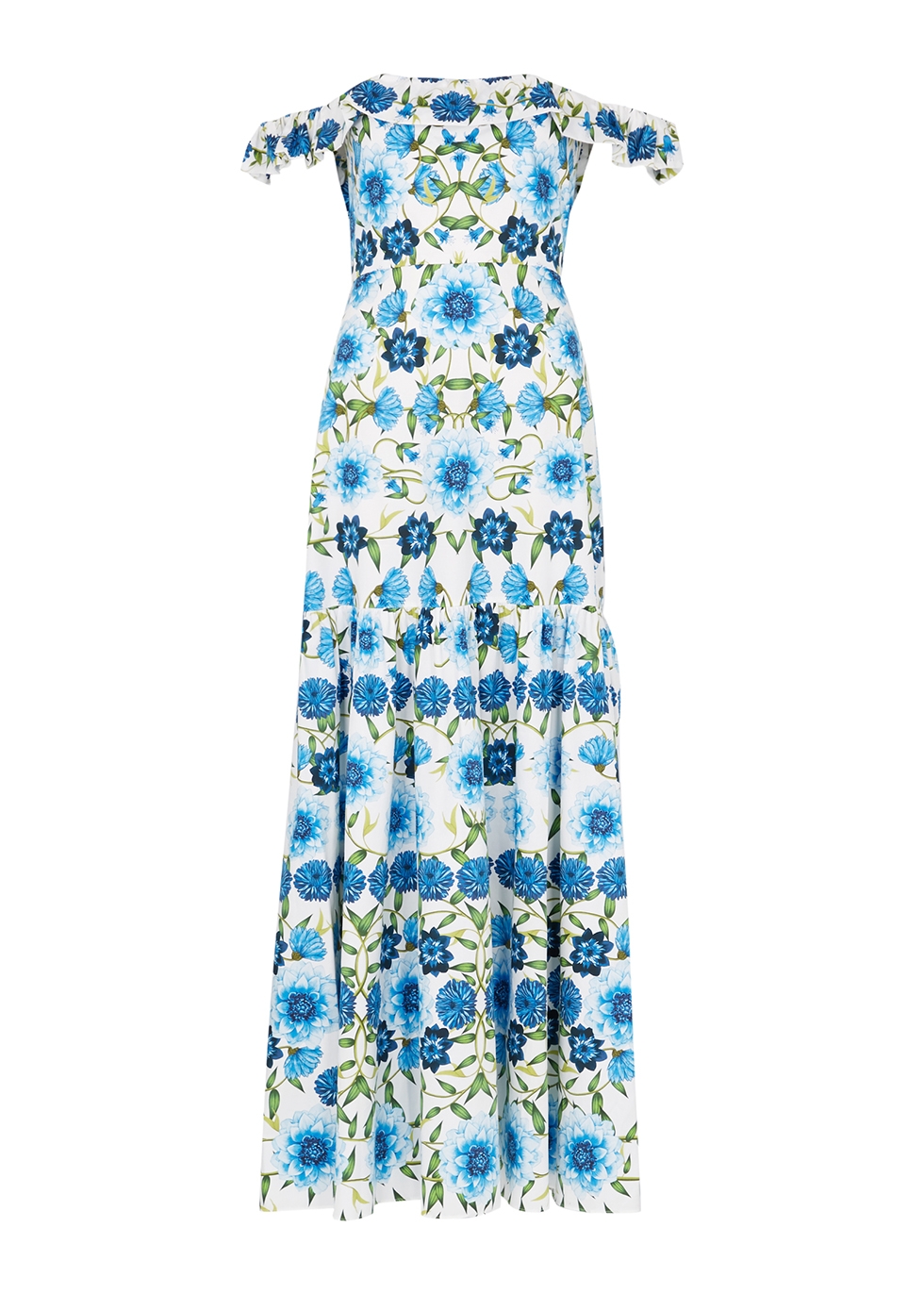 Borgo De Nor Farrah Floral-print Cotton Maxi Dress In Blue | ModeSens