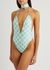 Damier blue checked swimsuit - Alessandra Rich