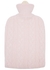 Light pink cable-knit cashmere hot water bottle - Johnstons of Elgin