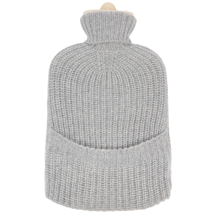 Johnstons Of Elgin Grey Chunky-knit Cashmere Hot Water Bottle